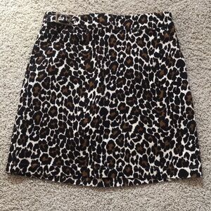 🐬 J.Crew Leopard Print Skirt
